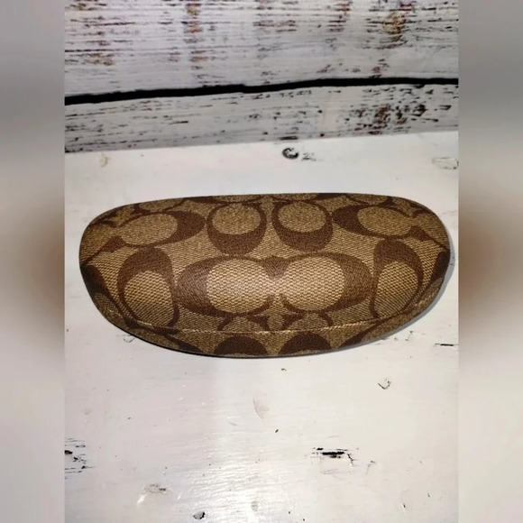 Coach Reina Eyeglasses‎ and Case with Cleaning Cloth Dark Silver Monogram Luxury - Picture 4 of 8